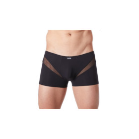 Boxer noir sexy avec fine résille en V 